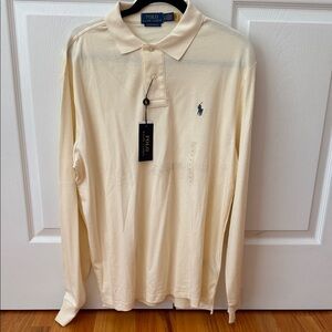 Ralph Lauren Cream Long Sleeve Polo Shirt